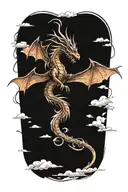 dragon flying tattoo design idea
