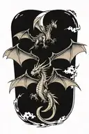 dragon flying tattoo design idea