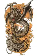 dragon flying tattoo design idea
