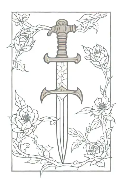 scythe style dagger tattoo design idea