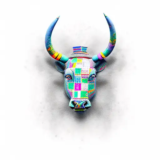 Picasso Bull's Head sculpture tattoo design idea