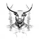 Picasso Bull's Head tattoo design idea