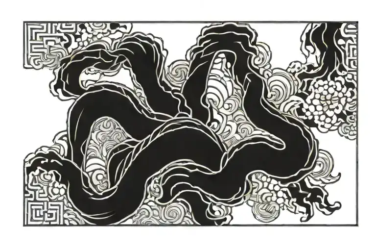 Chinese art strip tattoo design idea