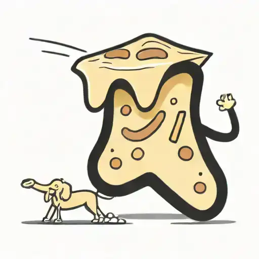 mac and cheese with hot dogs in the shape of a cheese wedge tattoo design idea