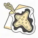 mac and cheese with hot dogs in the shape of a cheese wedge tattoo design idea