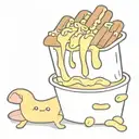 mac and cheese with hot dogs wedge shape made tattoo design idea