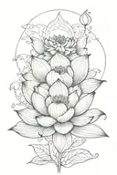 lotus with bible verse written tattoo design idea
