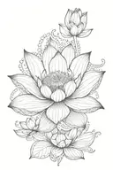 lotus with bible verse written tattoo design idea