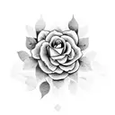 floral, geometric, shading tattoo design idea