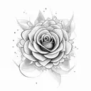 floral, geometric, shading tattoo design idea