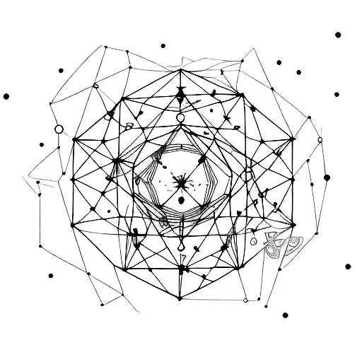 A constellation of virgo with big dipper tattoo design idea