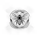 wu tang clan logo and a small badass bee tattoo design idea