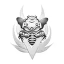 wu tang clan logo and a small badass bee tattoo design idea