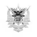 wu tang clan logo and a small badass bee tattoo design idea