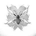 wu tang clan logo and a small badass bee tattoo design idea