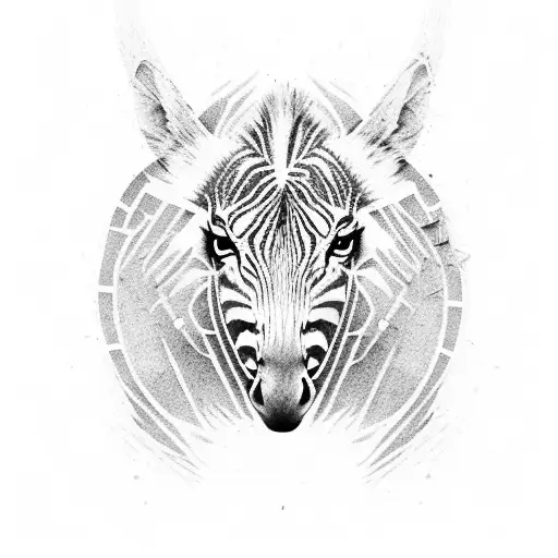 rainbow coloured zebra tattoo design idea