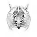 rainbow coloured zebra tattoo design idea
