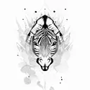 rainbow coloured zebra tattoo design idea