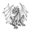 tiny dragons on hand tattoo design idea