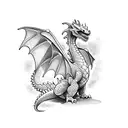 tiny dragons on hand tattoo design idea