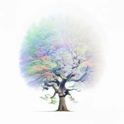 oak tree tattoo design idea