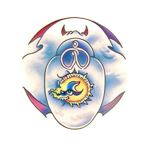 Sun, Moon and Dragon tattoo design idea