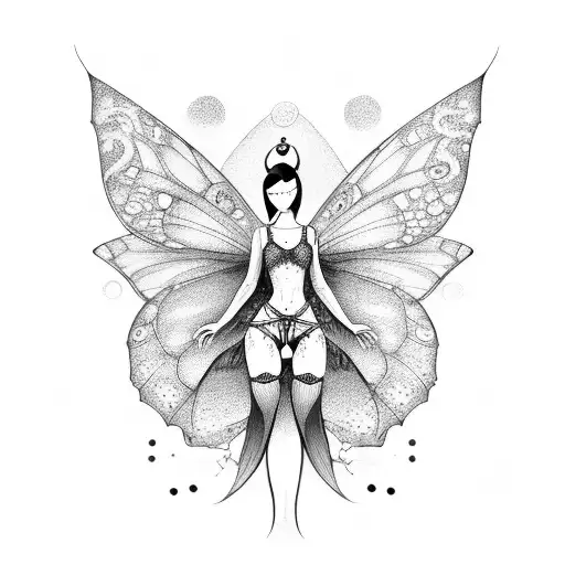 sexy fairy tattoo design idea