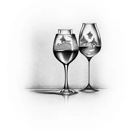 wine glass outlined with hockey laces  tattoo design idea