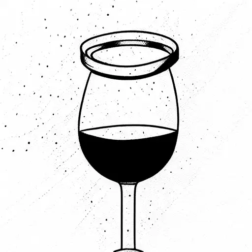 wine glass outlined with hockey laces  tattoo design idea