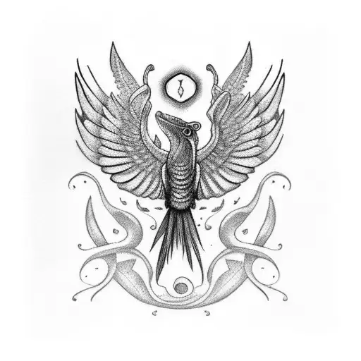 Quetzal bird wings tattoo design idea