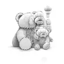 kaws bear hear no evil see no evil speak no evil  tattoo design idea