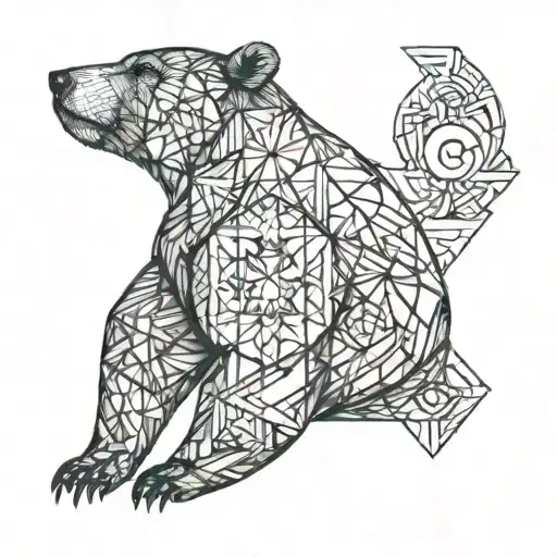 bear and rune of fortitude tattoo design idea