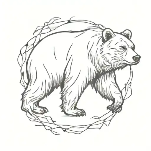 bear and rune of fortitude tattoo design idea