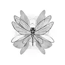 dragonfly witj flower tattoo design idea