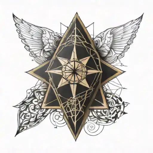coffin and wind rose  tattoo design idea