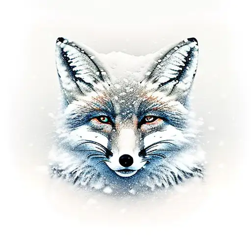 snow fox  tattoo design idea