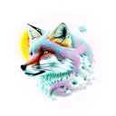 snow fox  tattoo design idea