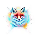 snow fox  tattoo design idea