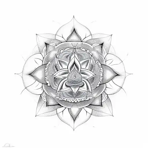 a vertical, anahata chakra drawing, with a lotus flower underneath  tattoo design idea