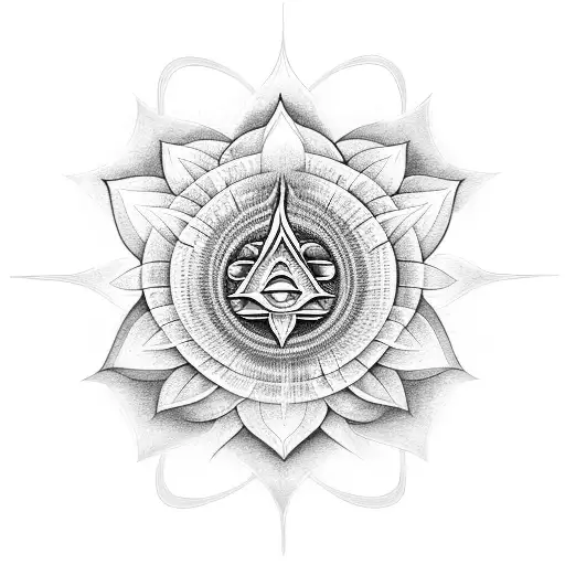a vertical, anahata chakra drawing, with a lotus flower underneath  tattoo design idea