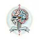 brain vs heart tattoo design idea