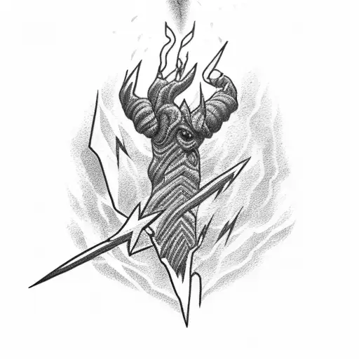 A lightning bolt symbolizing the energy of adrenaline tattoo design idea