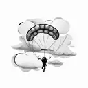 A skydiver soaring through the clouds tattoo design idea