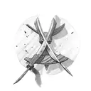 hawk and tomahawk axe tattoo design idea