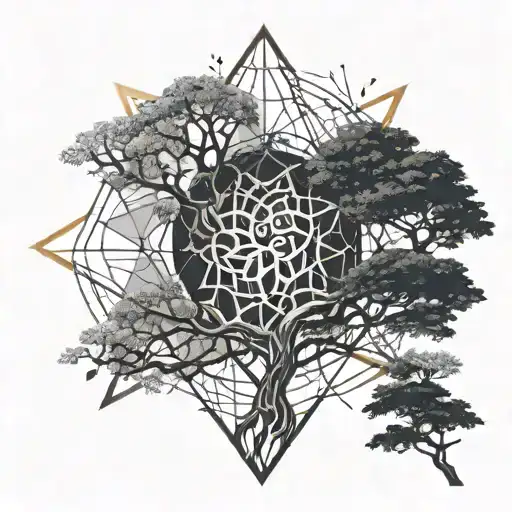 god time life tree tattoo design idea