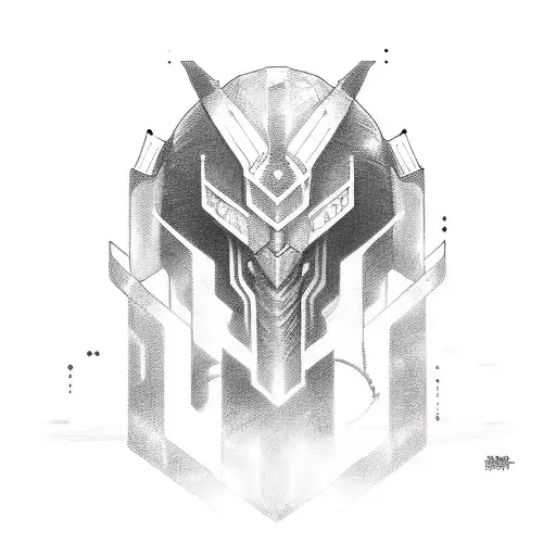 cyber sigil samurai  tattoo design idea