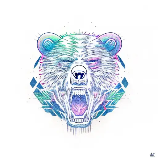 demon bear tattoo design idea