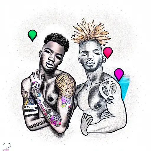black gay tattoo design idea