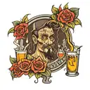 bar scene tattoo design idea