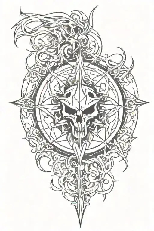 black metal logo incorporated into the design tattoo design idea